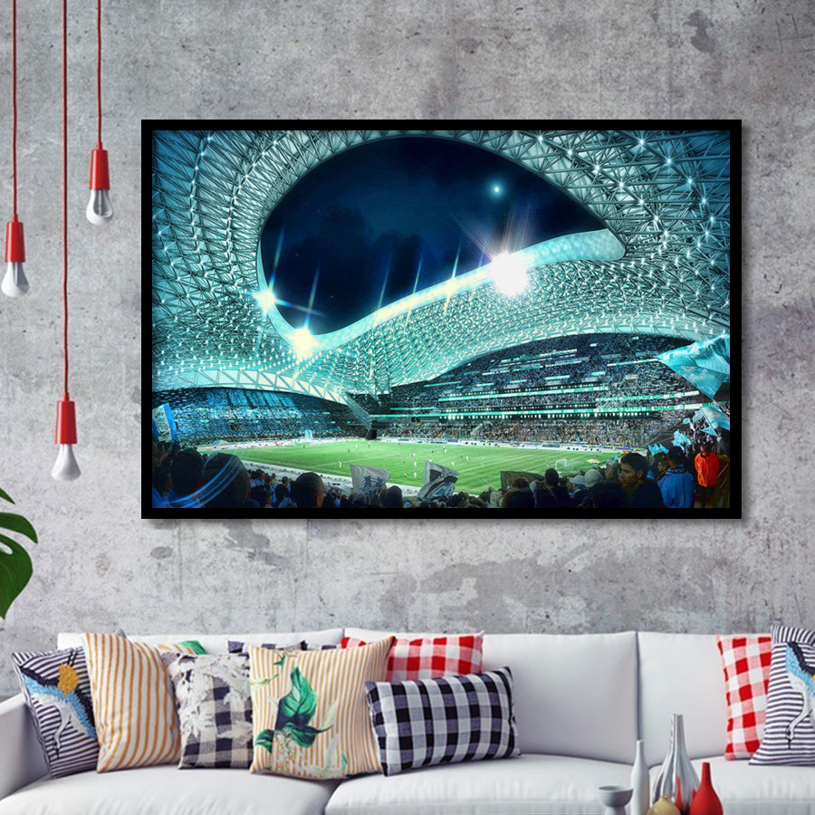 Velodrome, Night, Match, Olympique Marseille Stadium Art Prints Wall Decor - Painting Prints, Wall Art, Fan Gift, For Sale