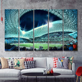 Velodrome, Night, Match, Olympique Marseille Stadium 5 Pieces B Canvas Prints Wall Art - Painting Canvas,Multi Panel, Fan Gift