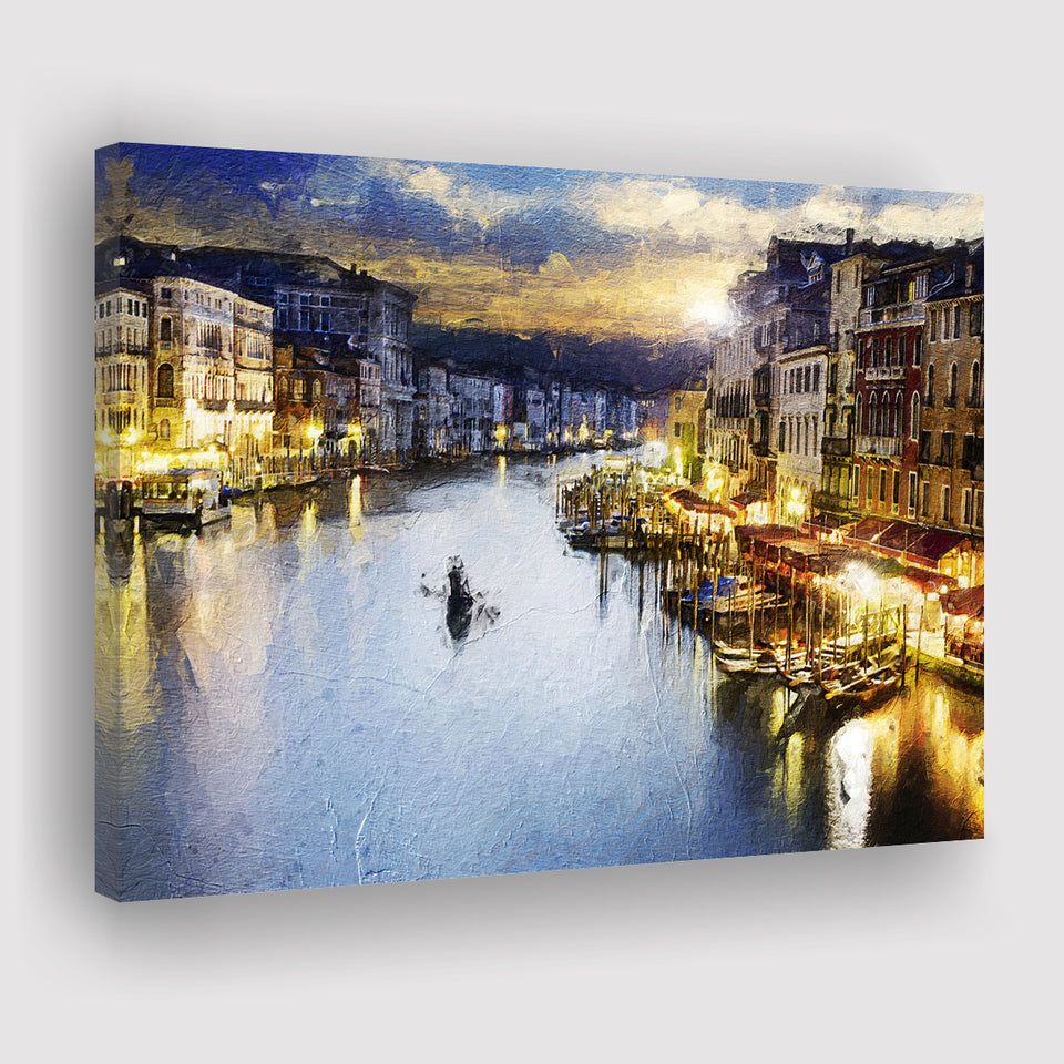 Venice City at Night Canvas Prints Wall Art Decor - Paiting Canvas, Art Prints, Wall Decor, For Sale