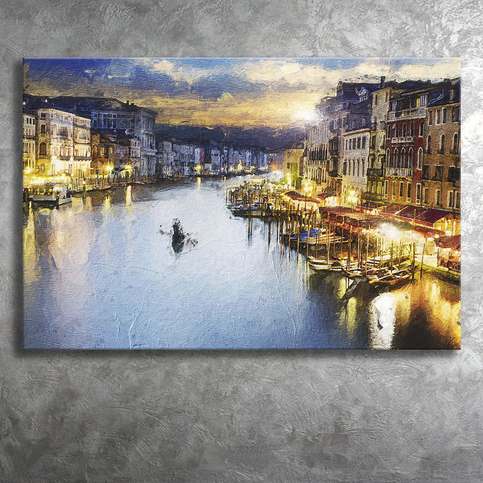 Venice City at Night Canvas Prints Wall Art Decor - Paiting Canvas, Art Prints, Wall Decor, For Sale
