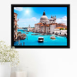 Venice Cityscape Framed Canvas Prints Wall Art Decor, Framed Picture, Floating Frame