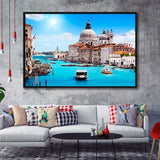 Venice Cityscape Framed Canvas Prints Wall Art Decor, Framed Picture, Floating Frame