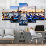 Venice Grand Canal Italy 5 Piece Canvas Prints Wall Art Decor, Multi Panels, Mixed Canvas