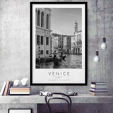 Venice Italy Black And White Art Framed Art Prints Wall Art Decor, Framed Picture