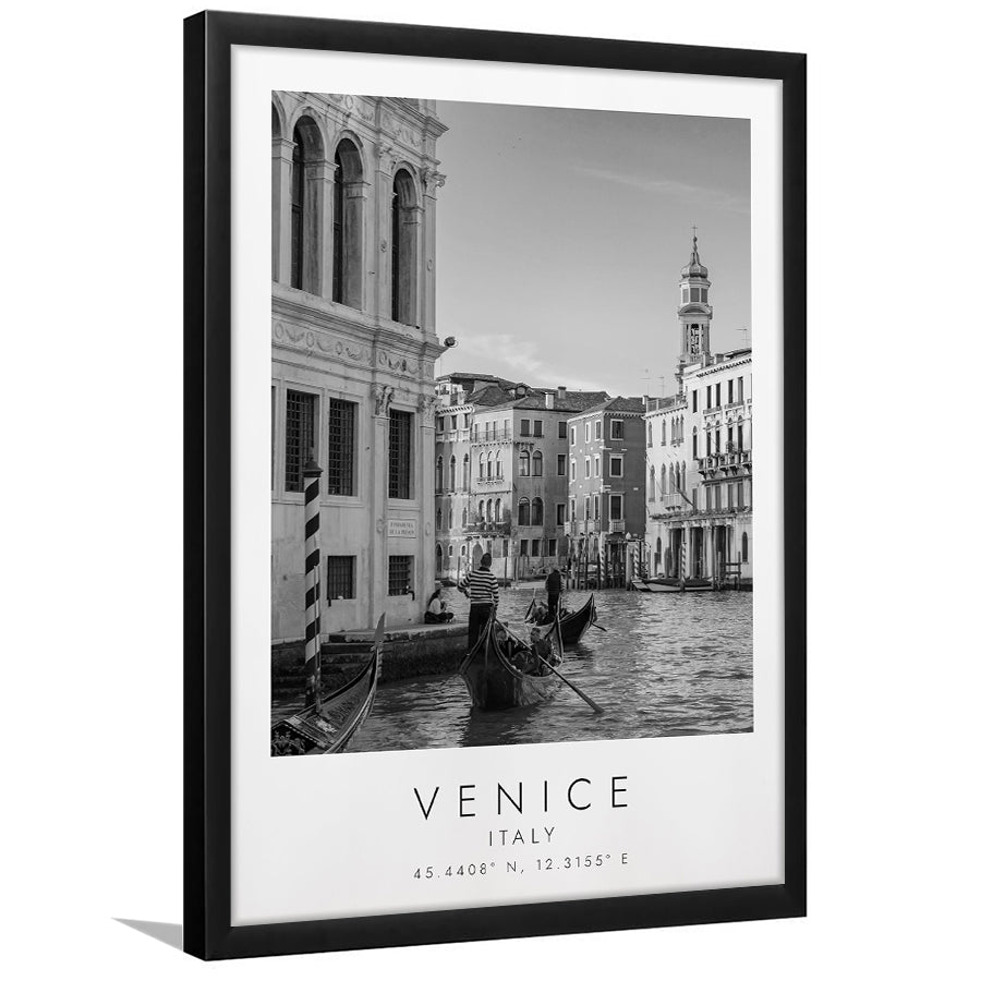 Venice Italy Black And White Art Framed Art Prints Wall Art Decor, Framed Picture