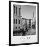Venice Italy Black And White Art Framed Art Prints Wall Art Decor, Framed Picture
