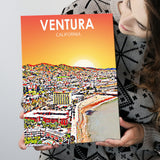 Ventura California Art Sunset Landscape ,City Art Print, Large Canvas, Canvas Print Wall Art Home Decor