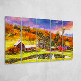 Vermont Usa Early Autumn Rural Scene 5 Pieces Extra Large Canvas Prints Wall Art Home Decor