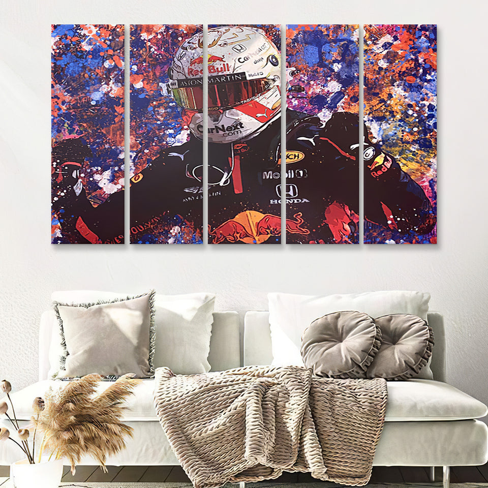 Verstappen F1 Formula One Fine Art Limited Edition Ii 5 Pieces B Canvas Prints Wall Art - Painting Canvas, Multi Panels, Wall Decor