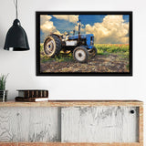 Very Old Tractor In Field Different Parts Canvas Wall Art - Canvas Print, Framed Canvas, Painting Canvas