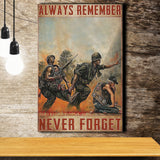 Veteran   Always Remember Never Forget Vertical Canvas Prints Wall Art - Painting Canvas, Wall Decor, For Sale, Home Decor