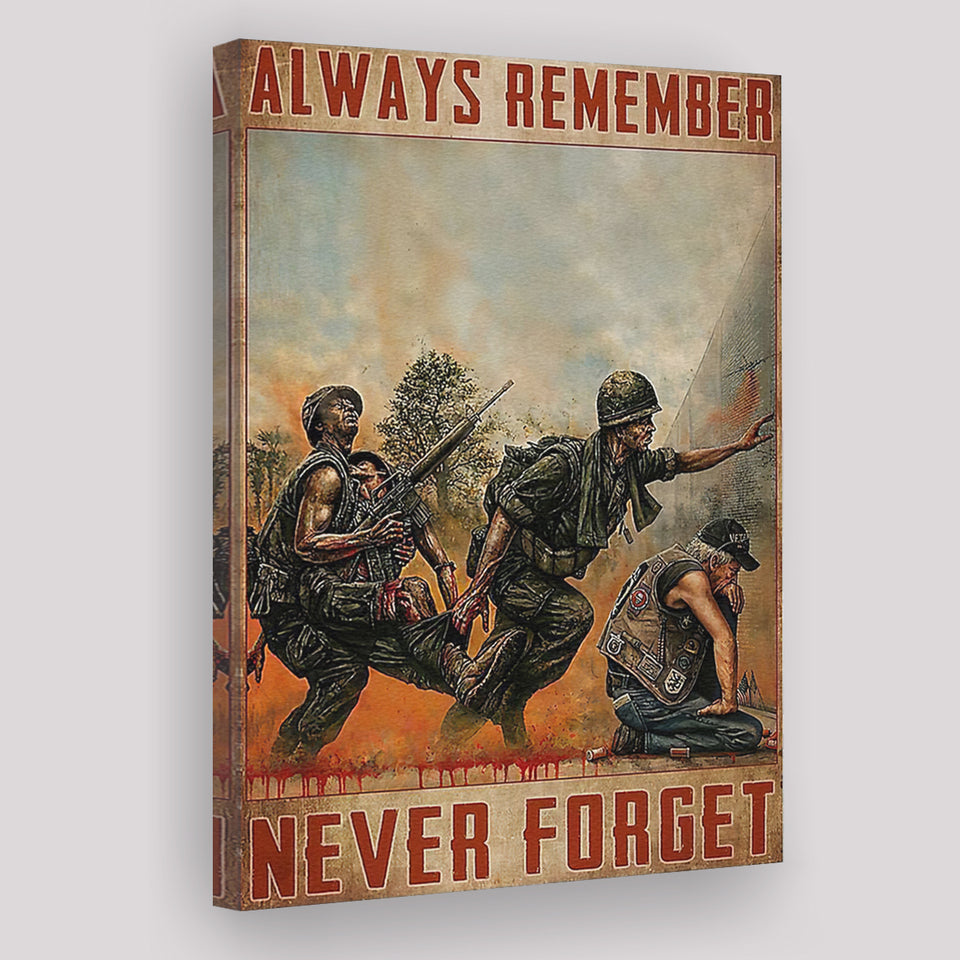 Veteran   Always Remember Never Forget Vertical Canvas Prints Wall Art - Painting Canvas, Wall Decor, For Sale, Home Decor
