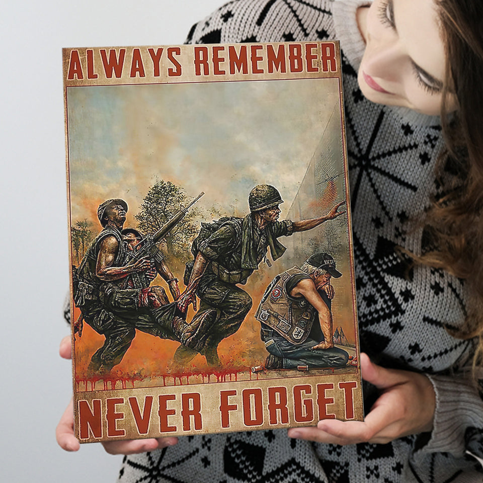 Veteran   Always Remember Never Forget Vertical Canvas Prints Wall Art - Painting Canvas, Wall Decor, For Sale, Home Decor