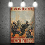 Veteran   Always Remember Never Forget Vertical Canvas Prints Wall Art - Painting Canvas, Wall Decor, For Sale, Home Decor