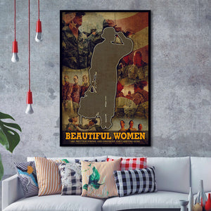 Veteran Canvas Beautiful Women Are Prettier Strong And Confident Framed Framed Art Prints Wall Decor - Painting Prints, Veteran Gift