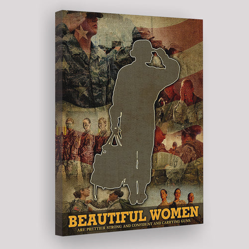 Veteran Canvas Beautiful Women Are Prettier Strong And Confident Canvas Prints Wall Art - Painting Canvas, Wall Decor, For Sale