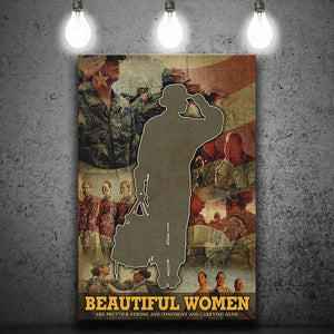 Veteran Canvas Beautiful Women Are Prettier Strong And Confident Canvas Prints Wall Art - Painting Canvas, Wall Decor, For Sale
