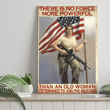 Veteran Canvas Prints No Force More Powerful Than An Old Woman Vintage Canvas Prints Wall Art - Painting Canvas, Wall Decor, For Sale