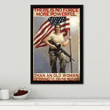 Veteran Canvas Prints No Force More Powerful Than An Old Woman Vintage Framed Canvas Prints Wall Art - Painting Canvas, Wall Decor 