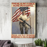 Veteran Canvas Prints No Force More Powerful Than An Old Woman Vintage Canvas Prints Wall Art - Painting Canvas, Wall Decor, For Sale