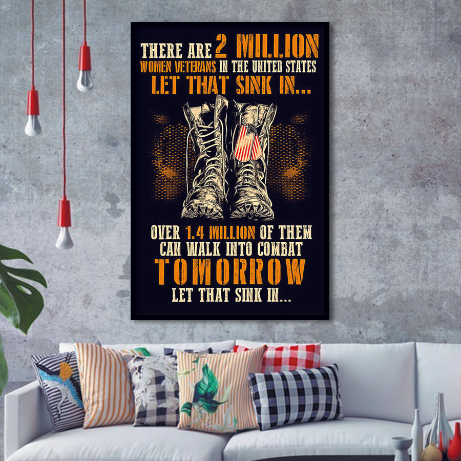 Veteran Canvas There Are 2 Million Women Veterans Framed Canvas Prints Wall Art - Painting Canvas