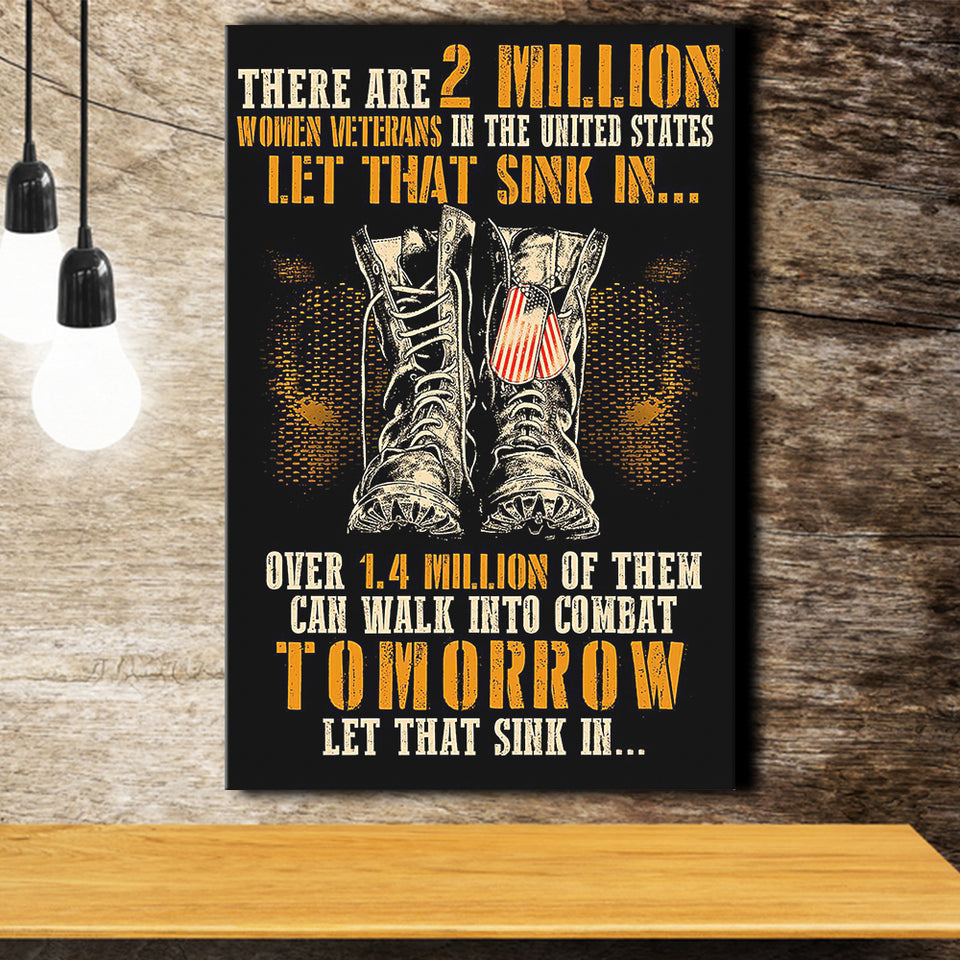 Veteran Canvas There Are 2 Million Women Veterans Canvas Prints Wall Art - Painting Canvas, Wall Decor