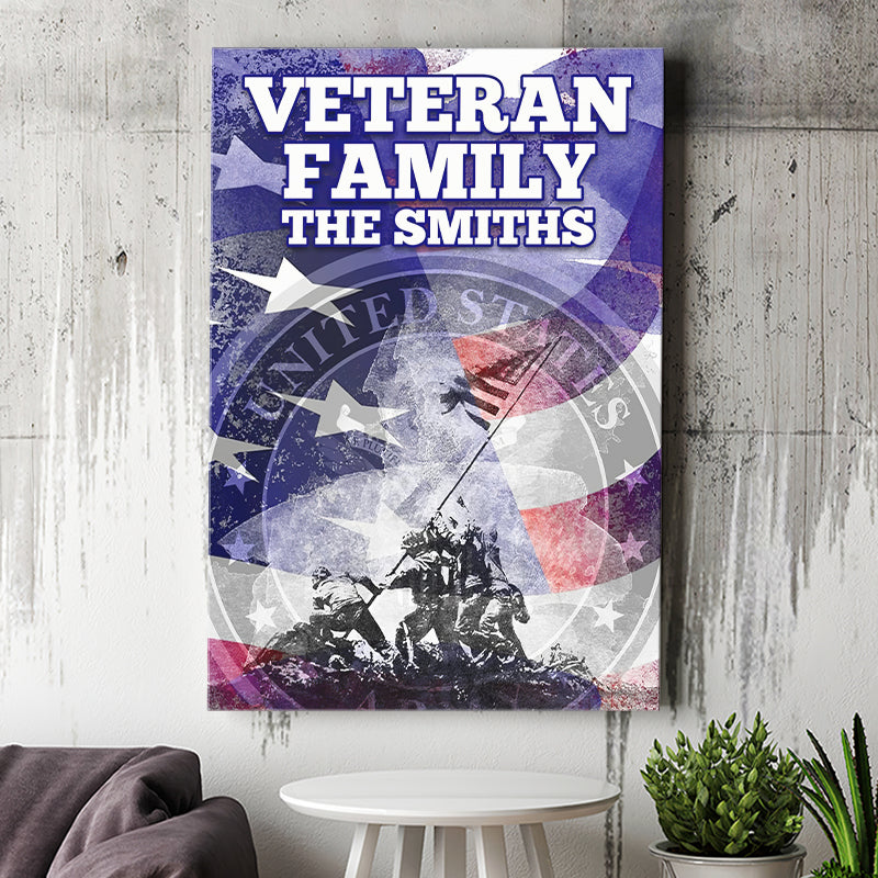 Veteran Family Army Canvas Prints Wall Art - Painting Canvas, Wall Decor, For Sale, Home Decor