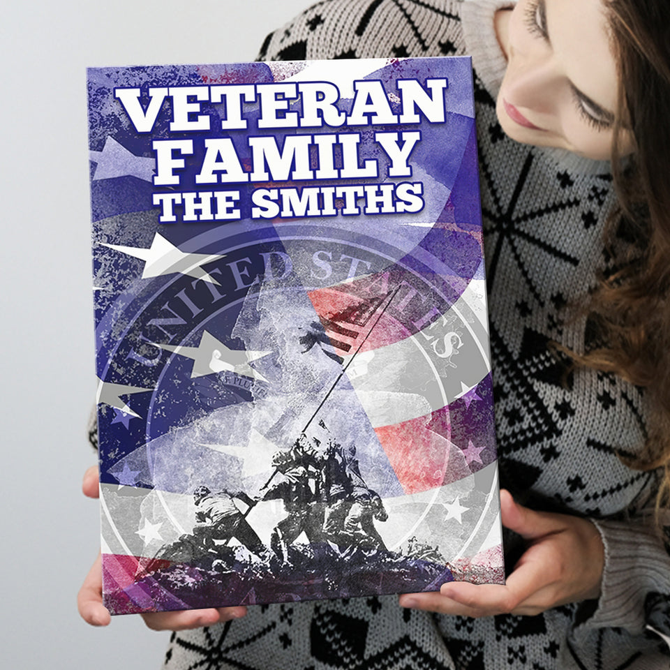Veteran Family Army Canvas Prints Wall Art - Painting Canvas, Wall Decor, For Sale, Home Decor