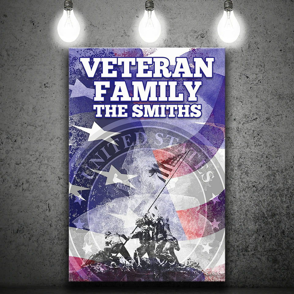 Veteran Family Army Canvas Prints Wall Art - Painting Canvas, Wall Decor, For Sale, Home Decor