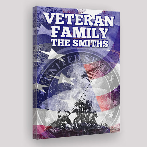Veteran Family Army Canvas Prints Wall Art - Painting Canvas, Wall Decor, For Sale, Home Decor