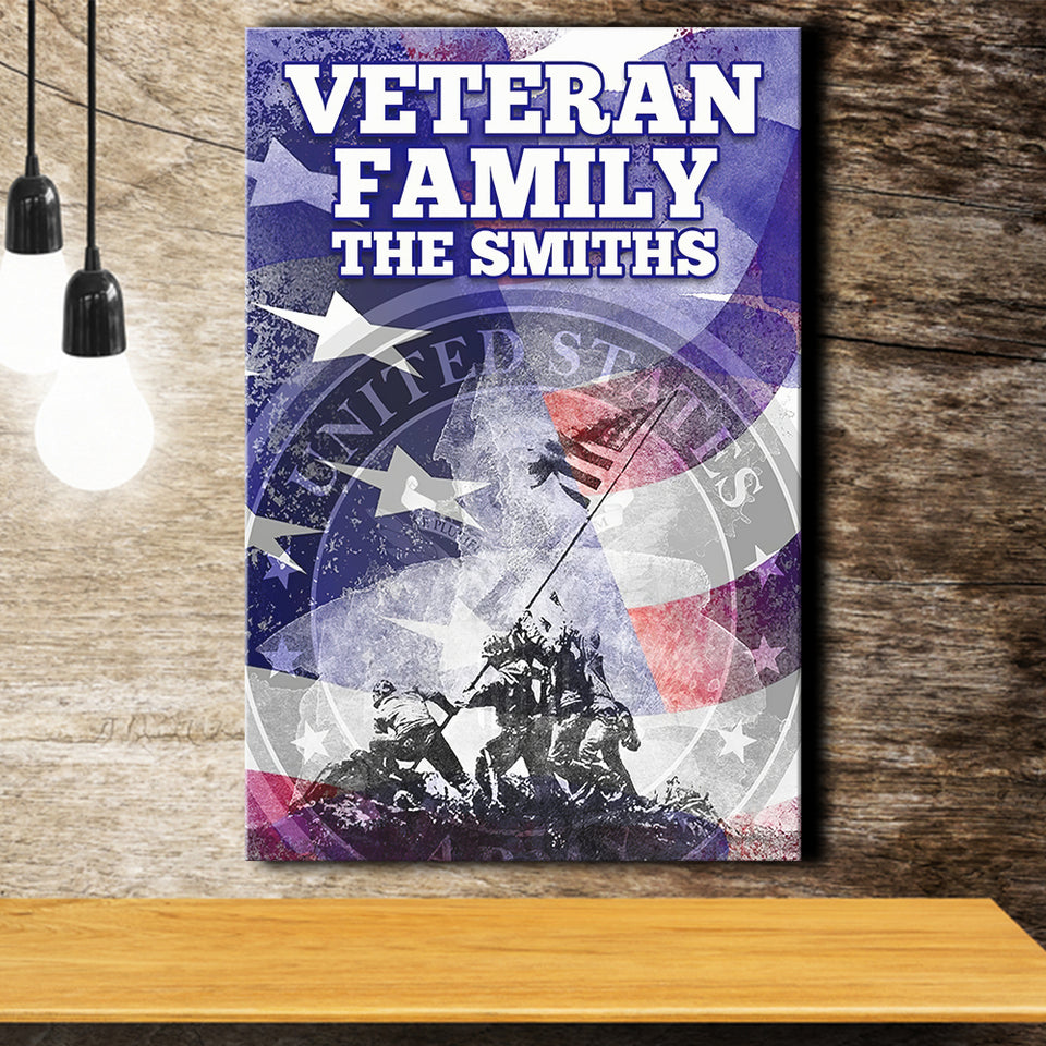 Veteran Family Army Canvas Prints Wall Art - Painting Canvas, Wall Decor, For Sale, Home Decor