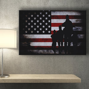 Veteran USA Art flag Canvas Prints Wall Art - Painting Canvas, Veteran Gift, Print for Sale