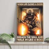 Veteran When Life Close A Door Breach The Wall And Walk In Like A Boss Framed Canvas Prints Wall Art - Painting Canvas, Wall Decor 