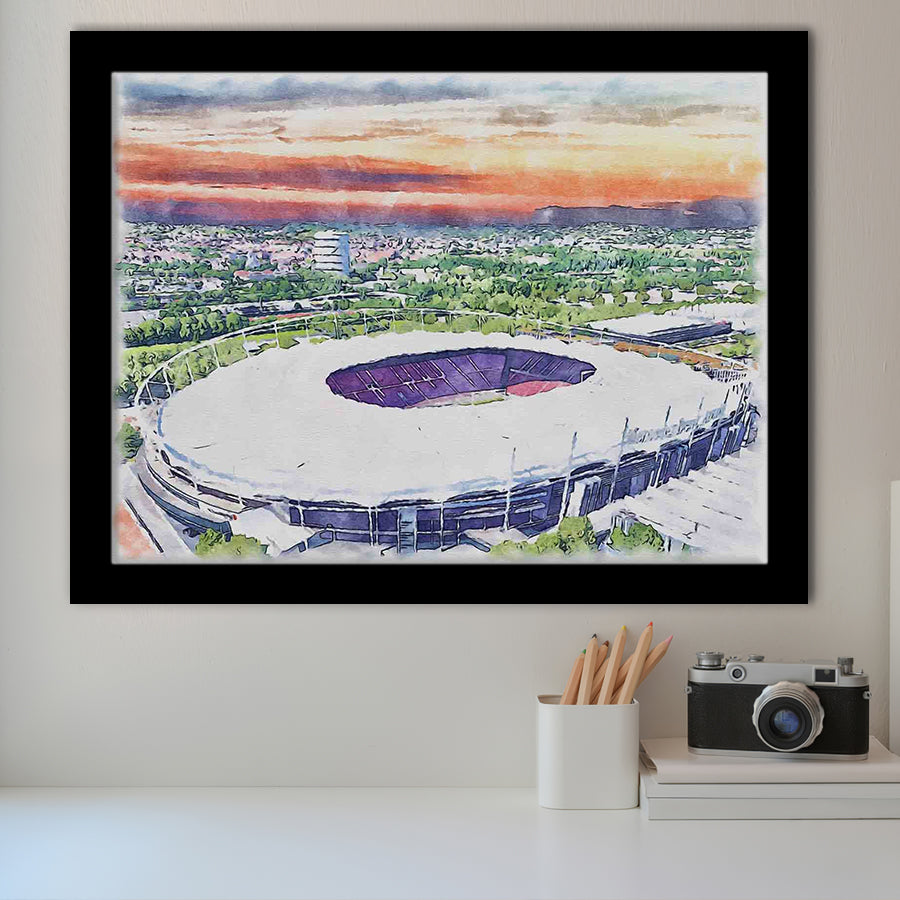 VfB Stuttgart Stadium Watercolor, Sport Prints Fan Gift, Framed Art Prints Wall Art Decor