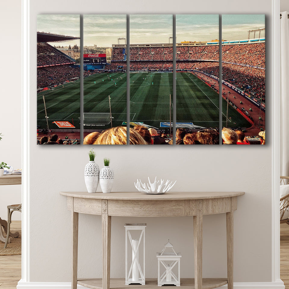 Vicente Calderon Wall Art Atletico Madrid Stadium Canvas Prints Football,Multi Panels B,Sport Stadium Art Prints, Fan Gift