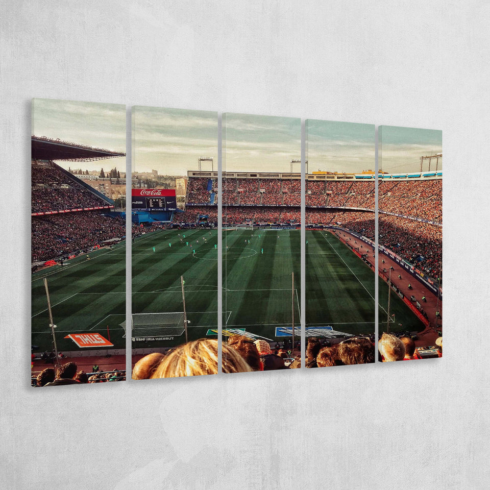 Vicente Calderon Wall Art Atletico Madrid Stadium Canvas Prints Football,Multi Panels B,Sport Stadium Art Prints, Fan Gift