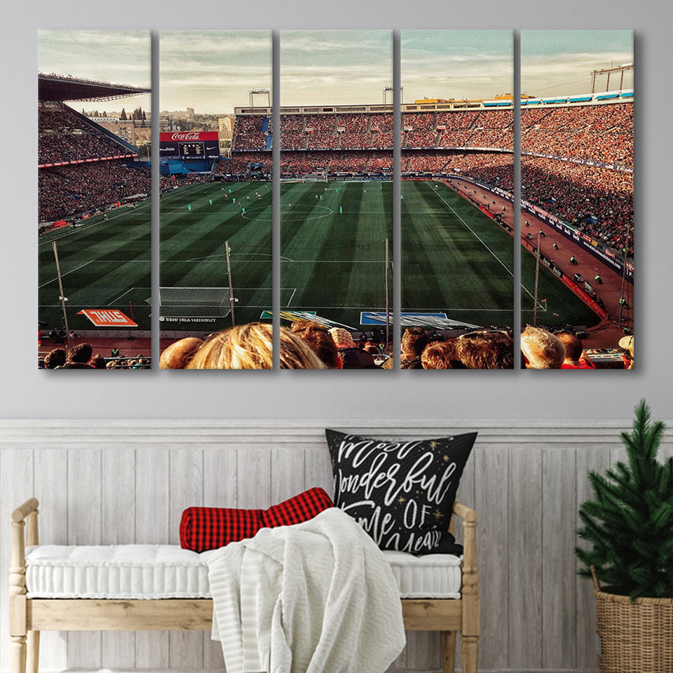 Vicente Calderon Wall Art Atletico Madrid Stadium Canvas Prints Football,Multi Panels B,Sport Stadium Art Prints, Fan Gift