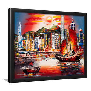 Victoria Harbor Hong Kong Framed Wall Art - Framed Prints, Art Prints, Print for Sale, Painting Prints