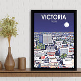 Victoria TX Art V1, Large Canvas, Framed Canvas Print Wall Art Home Decor, Floating Frame