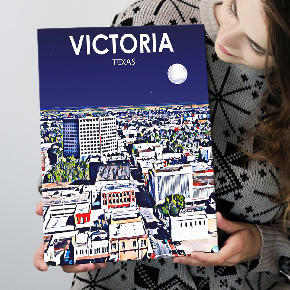 Victoria TX Art V1 ,City Art Print, Large Canvas, Canvas Print Wall Art Home Decor