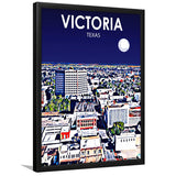 Victoria TX Art V1, City Art Print, Framed Art Print Wall Art Home Decor, Framed Picture