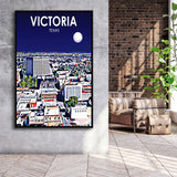 Victoria TX Art V1, Large Canvas, Framed Canvas Print Wall Art Home Decor, Floating Frame