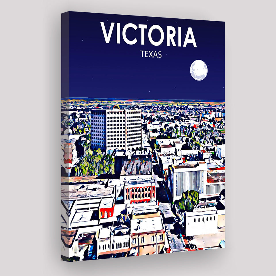 Victoria TX Art V1 ,City Art Print, Large Canvas, Canvas Print Wall Art Home Decor