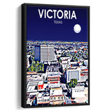 Victoria TX Art V1, Large Canvas, Framed Canvas Print Wall Art Home Decor, Floating Frame