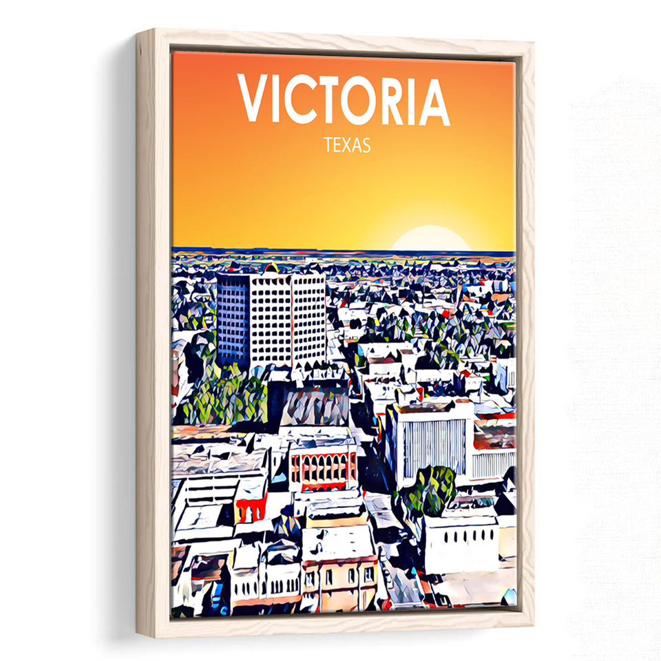 Victoria TX Art, Large Canvas, Framed Canvas Print Wall Art Home Decor, Floating Frame