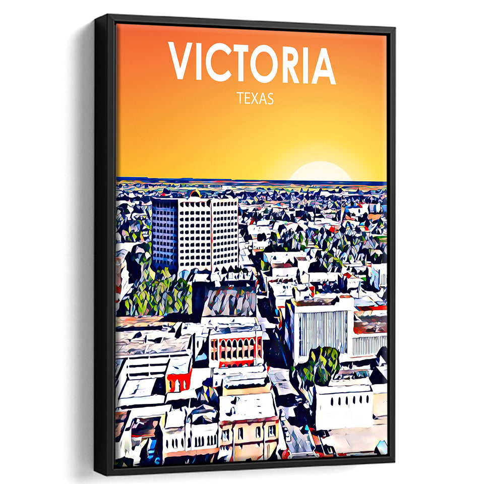 Victoria TX Art, Large Canvas, Framed Canvas Print Wall Art Home Decor, Floating Frame