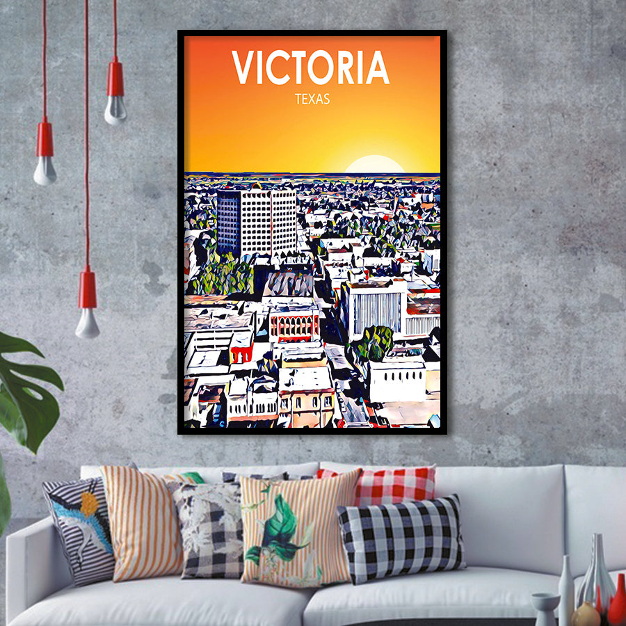 Victoria TX Art, City Art Print, Framed Art Print Wall Art Home Decor, Framed Picture