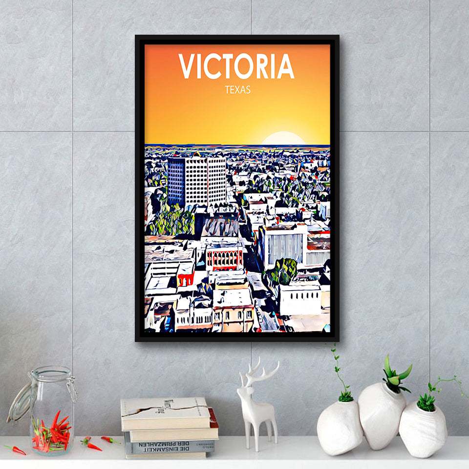 Victoria TX Art, Large Canvas, Framed Canvas Print Wall Art Home Decor, Floating Frame