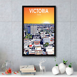 Victoria TX Art, Large Canvas, Framed Canvas Print Wall Art Home Decor, Floating Frame