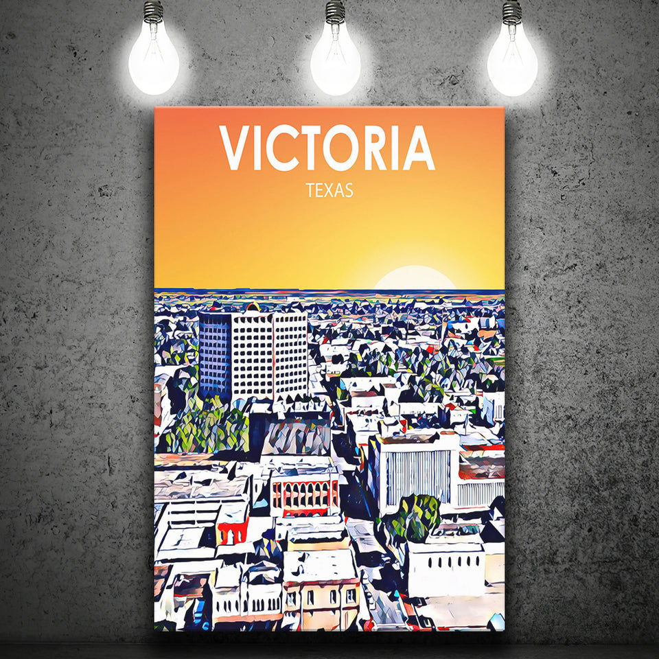 Victoria TX Art ,City Art Print, Large Canvas, Canvas Print Wall Art Home Decor